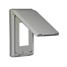 Panasonic-Mặt 3 thiết bị chữ nhật màu trắng có nắp che mưa dòng Wide