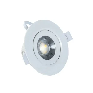 Nanoco-Đèn dowlight chỉnh góc 7W ánh sáng vàng 3000K viền trắng [Kích thước:  ∅95x46mm, Khoét lỗ: ∅80mm]